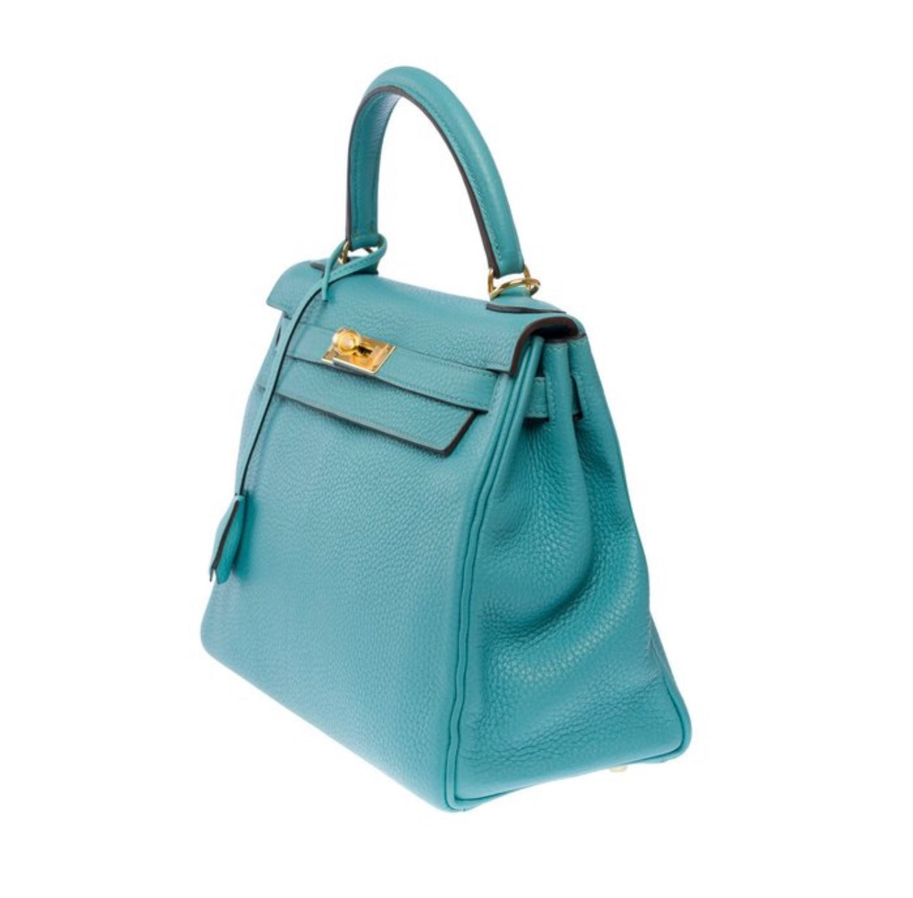 Hermès Kelly 28 Togo Leder „Blue Atoll“ – mit Gold-Hardware & Full Set (2015)