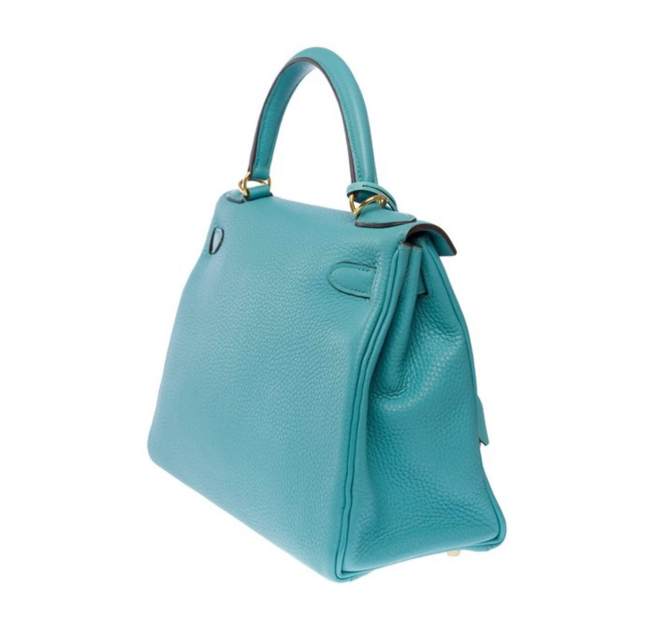 Hermès Kelly 28 Togo Leder „Blue Atoll“ – mit Gold-Hardware & Full Set (2015)